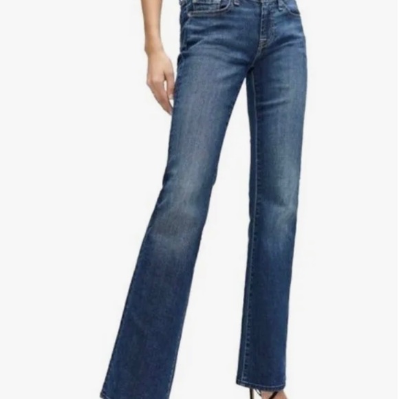 7 FOR ALL MANKIND Pink Crystal Embellished Boot Cut Jeans - Picture 4 of 4